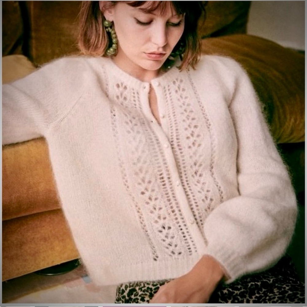 Sezane Ecru Pointelle Sweater (SOLD/UNAVAILABLE)